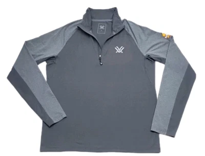 Camisa masculina Vortex Rangers tamanho grande cinza couro logotipo elástico 1/4 zíper - Imagem 1 de 4