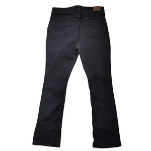 Lee Boot Cut Regular Fit Mid Rise Jeans Women's Size 34x31 Stretch Black Denim - Picture 1 of 9