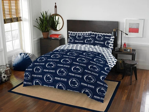 Penn State Nittany Lions  Queen Bed in a Bag Comforter Set 7 Piece Official NCAA Cover