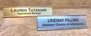 NAME PLATE ONLY OFFICE ENGRAVED FOR DOOR/WALL PERSONALIZED 2X8, 2X10, 2X12 - Picture 1 of 2