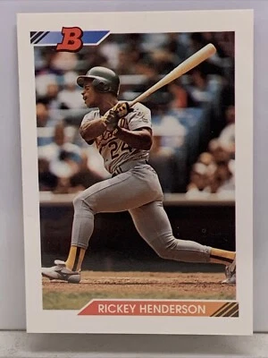 1992 Bowman Baseball Rickey Henderson #166 Oakland Athletics - Image 1 of 2