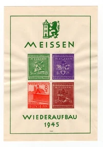 GERMANY SOVIET OCCUPATION ZONE LOCAL MEISSEN SCARCE SOUVENIR SHEET PERFECT MNH - Picture 1 of 2