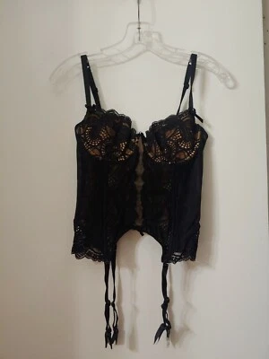 Sexy Corsé Floral Chantal Thomass Para Victoria's Secret Talla 36B Bustier Negro Foto 1 de 4