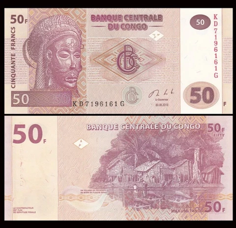 CONGO 50 Francs, 2007, P-97, UNC World Currency Cover