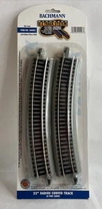 HO Bachmann E-Z Track System #44503 22” Radius Curved Track 4/Card (Gray) NEW - Picture 1 of 7