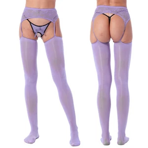 Damen Glanz Overknee Strümpfe Strumpfhose Straps Strumpfgürtel Ölstrumpfhose - Bild 1 von 63