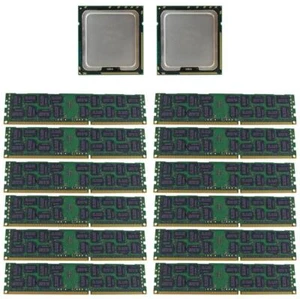 12x Samsung 4GB 2Rx4 PC3-10600R CL9 Server RAM DDR3 2x Intel Xeon E5620 CPU - Bild 1 von 3