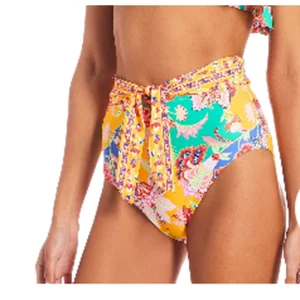 Antonio Melani Floral Jacobean Tie Front High Waisted Bikini Bottom XL - Picture 1 of 16