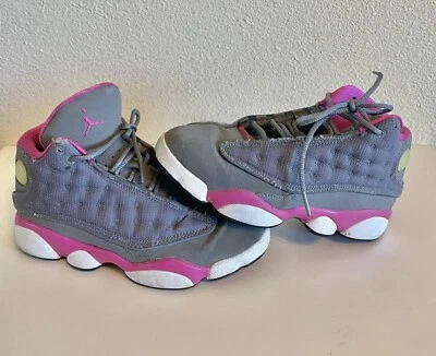 2012 NIKE AIR JORDAN 13 XIII GREY FUSION PINK SIZE 2.5 Y - Imagem 1 de 4
