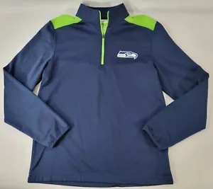 NFL Team Apparel Seattle Seahawks 1/4 Quarter Zip Pullover Jacket Men's Size M - Picture 1 of 5