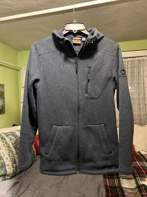 Merrell - S Blue Knit Fleece Full Zip Up Hoodie Outdoor Jacket - Men’s - Image 1 of 4