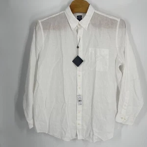 NWT Brooks Brothers White 100% Linen Short Sleeve Button Front Shirt 2XLT $168 - Picture 1 of 5