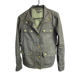 J.Crew Mercantile Resin Coated Twill Field Jacket Womens S 27584 Olive Cargo - Picture 1 of 8