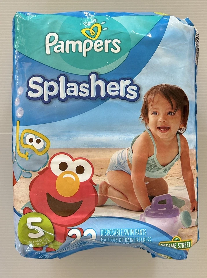 Pampers Splashers Swim Diapers Pants Size 6 Disposable 22 Count 37 Lbs