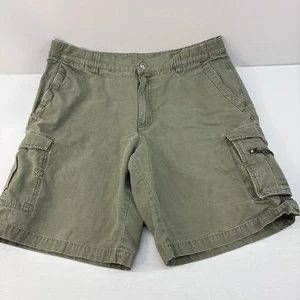 Columbia Cargo Shorts Mens Medium Green Outdoor Utility Hiking Pockets Cotton - Picture 1 of 12