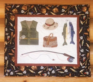 Fliegenfischen Wandbehang Applikation Quilt Muster Huckleberry Creek Quilt Designs - Bild 1 von 3