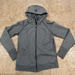 Lululemon Women's Scuba Full Zip Hoodie Jacket Gray Size 10 - Picture 1 of 10