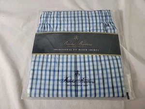 Brooks Brothers Gr. Medium - blau kariert - traditionelle Boxershorts - NEU & KOSTENLOSER VERSAND - Bild 1 von 4