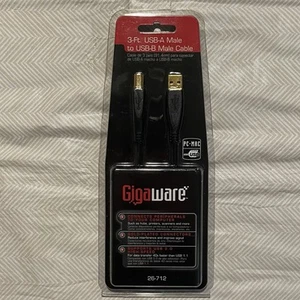Gigaware 3-Ft. USB-A Male To USB-B Male Cable #26-712 Brand New - Picture 1 of 2