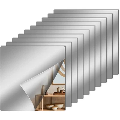 Flexible 12x12 Acrylic Mirror Tiles - Safety Reflective Wall Decor for Any Room - Image 1 of 4