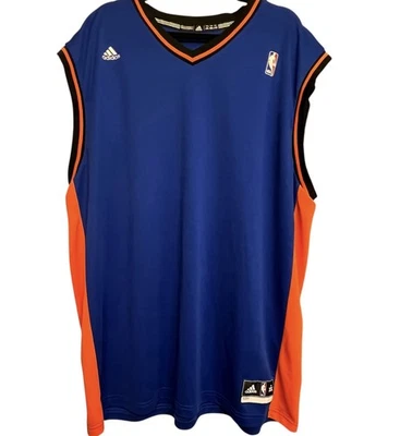 Adidas NBA Basketball Jersey Blue Orange Size XXL Sleeveless Athletic Shirt Gym - Image 1 of 4