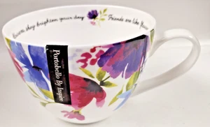Portobello by Inspire "Friends Are Like Flowers" 16oz Mug Cup Bone China - Picture 1 of 5