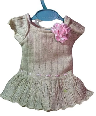 Кукла American Girl 18 дюймов наряд для вечеринки блестящее не совсем белое с розовым цветком - Изображение 1 из 4