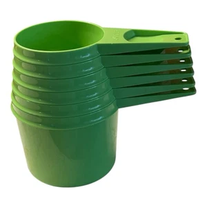 Vintage Tupperware Complete Set Of 6 Stacked Measuring Cups Green 6 - Picture 1 of 2