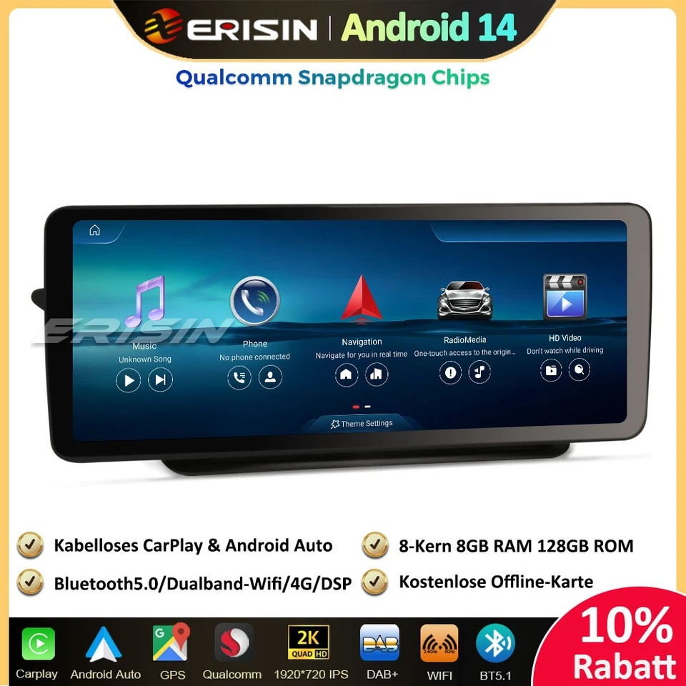 12.3" 128GB Android 14 Autoradio GPS Für Mercedes E-Klasse W207 C207 A207 NTG4.0 - Bild 1 von 4