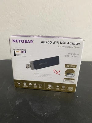 Netgear A6200 WiFi USB Adapter AC1200 Dual Band Gigabit Model A6200 - Image 1 of 4