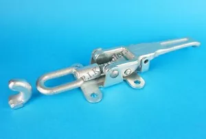 Heavy Duty Over Centre Body Clamp Safety Catch & Weld-on HOOK for Ifor Williams - Picture 1 of 5