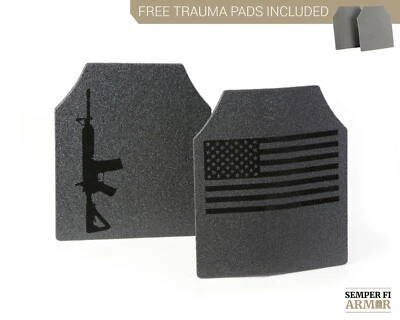 SEMPER FI ARMOR Body Armor AR500 Plates Full Anti Spalling Upgrades 2 Day Ship Free Trauma Pads