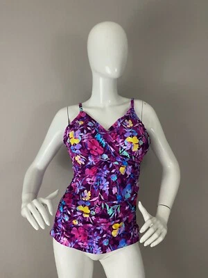 Top de natación Sunsets Simone Tankini flores de noche para mujer talla DD Foto 1 de 4