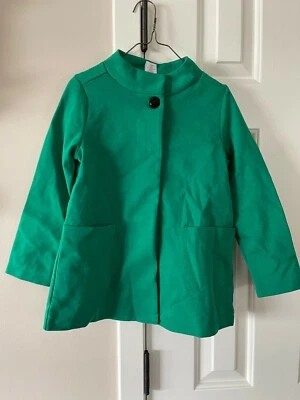 Gymboree Girl Fancy Dalmatian Green Ponte Coat Jacket Button Up Size S Small 5-6 - Image 1 of 4