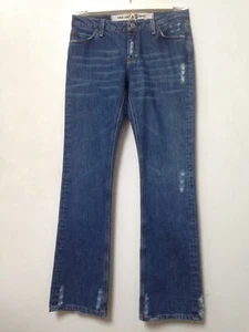 Fake London Genius NWT flare jeans 28 faded & distressed blue cotton denim - Picture 1 of 11