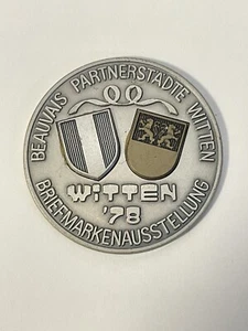 Medaille Beauvais Partnerstädte Witten 1978 - 45mm Briefmarkenausstellung #4441 - Bild 1 von 2
