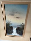 Antique 19th Century Pastel Painting White Mountains NH Artist Signed Old Frame