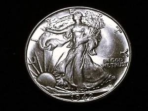 1942 WALKING LIBERTY HALF DOLLAR * BU * FH * LUSTER - Picture 1 of 4