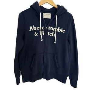 Abercombie & Fitch Junior Big Kids Hoodie Sweatshirt Size L Navy Blue Preppy EUC - Picture 1 of 7