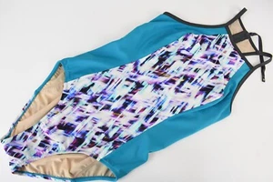 Sweaty Betty Aquaglide Swimsuit Bademode Damen M Netz Rückenpanel Gefüttert - Picture 1 of 7