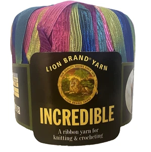 1 Madeja Marca León Hilo Increíble Cinta Color 205 Carnaval Tejido Nuevo en Paquete Crochet - Imagen 1 de 8