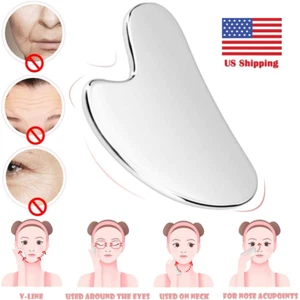Natural Stone Gua Sha Face Sculpting Board Scraping Tool Crystal Facial Massage - Picture 1 of 17