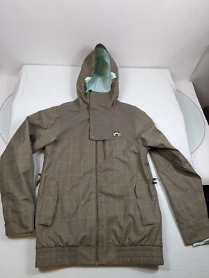 ROME SDS Manifest Checkard 灰色滑雪板滑雪连帽夹克外套男式 L — 第 1/4 张图片