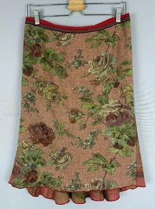 ETRO MILANO Damen Wollrock geblümt / kariert gefüttert A-Linie Italy One Size - Bild 1 von 18