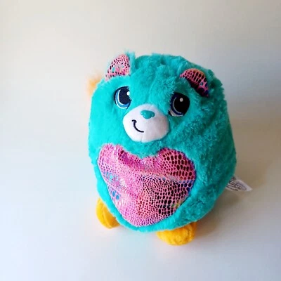 Misfittens 2022 Aqua Blue Plush Cat Orange Tail & Feet Pink Tummy & Ears - Image 1 of 3