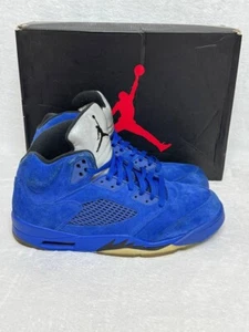 Nike Air Jordan 5 Retro Hombre Talla 9.5 Azul Gamuza 136027-401 - Imagen 1 de 16