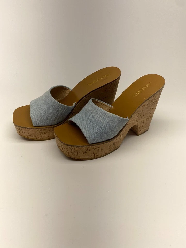 Sandalia Veronica Beard para mujer Paulita Vista azul plataforma deslizable talla 8 Foto 1 de 4