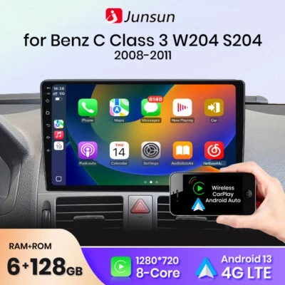 DAB+Android 13 Carplay Autoradio Für Mercedes C Class W204 S204 GPS NAVI WiFi - Bild 1 von 4