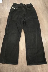 Boys Diesel Black Soft Velvet Style Pants - Picture 1 of 5