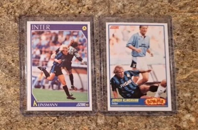 (2) Tarjeta de novato Jurgen Klinsman 1991-92 Score RC FIFA Cup Inter de Milán Alemania  Foto 1 de 4